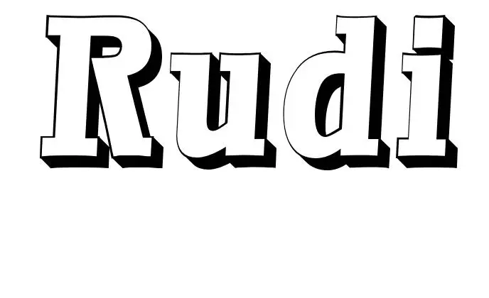 Coloriage Rudi - Prénom à imprimer