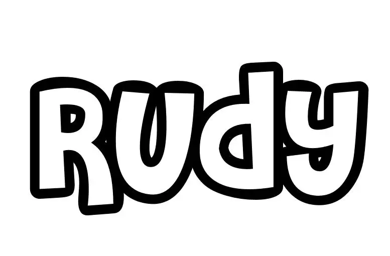 Coloriage Rudy - Prénom à imprimer