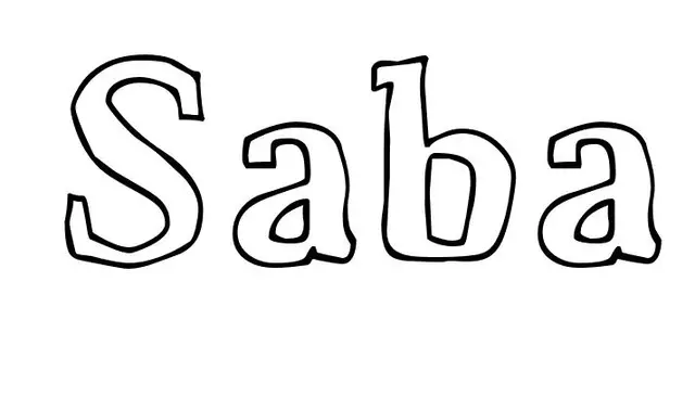 Coloriage Saba - Prénom à imprimer