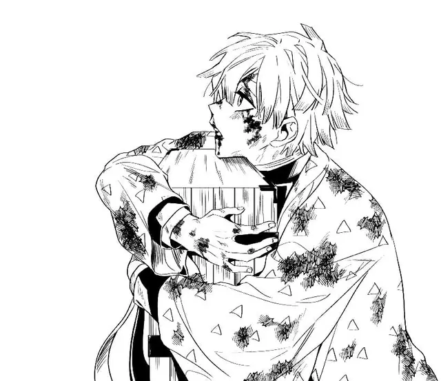 Sad Zenitsu Demon Slayer coloring page to print