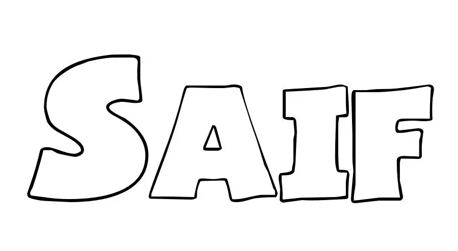 Coloriage Saif - Prénom à imprimer