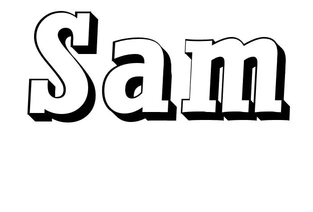 Coloriage Sam - Prénom à imprimer