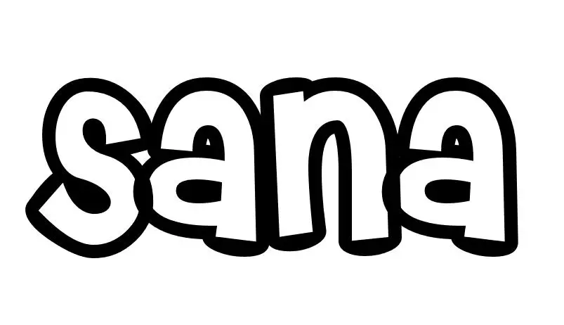 Coloriage Sana - Prénom à imprimer