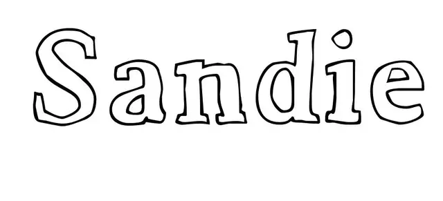 Coloriage Sandie - Prénom à imprimer