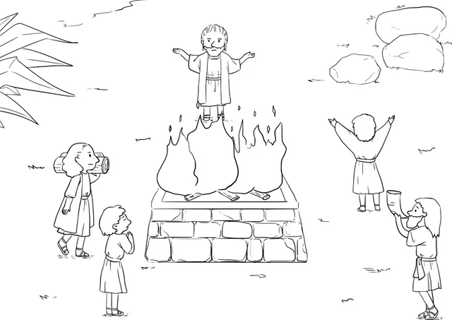 Coloriage Le roi Saul rejeté par le prophète - Jésus à imprimer
