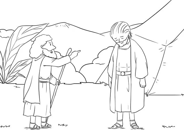 Coloriage Saul et Samuel, une destinée changée - Jésus à imprimer