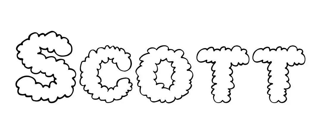 Disegno di Disegno del nome Scott da colorare da stampare