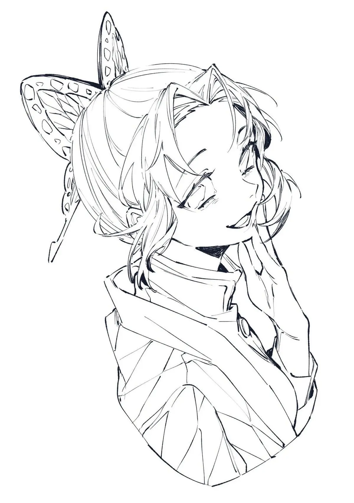 Disegno di Shinobu Kocho ride – Demon Slayer da stampare