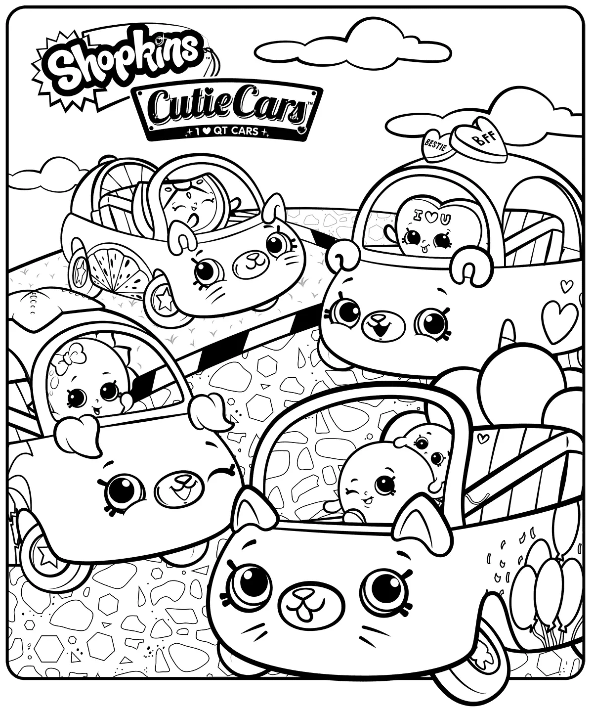 Coloriage Shopkins Cutie Cars Sheet - Shopkins à imprimer