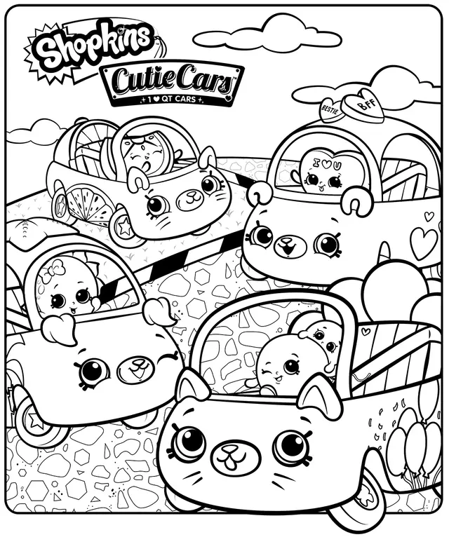 Coloriage Petites voitures Shopkins à colorier - Shopkins à imprimer
