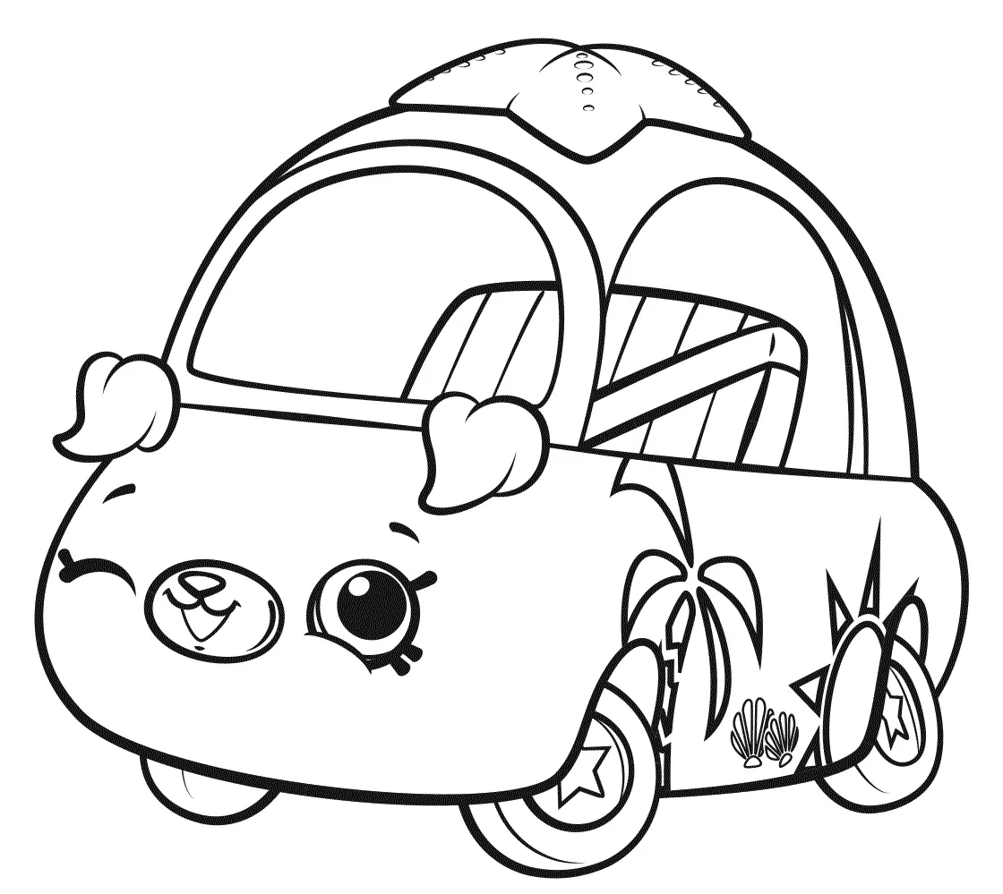 Coloriage Shopkins Cutie Cars Wink - Shopkins à imprimer