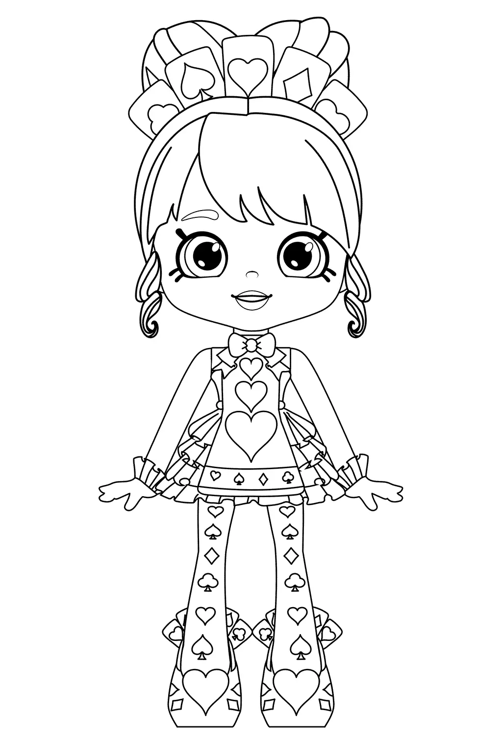 Coloriage Shoppies Queenie Hearts Or Queen Of Hearts - Shoppies dolls à imprimer