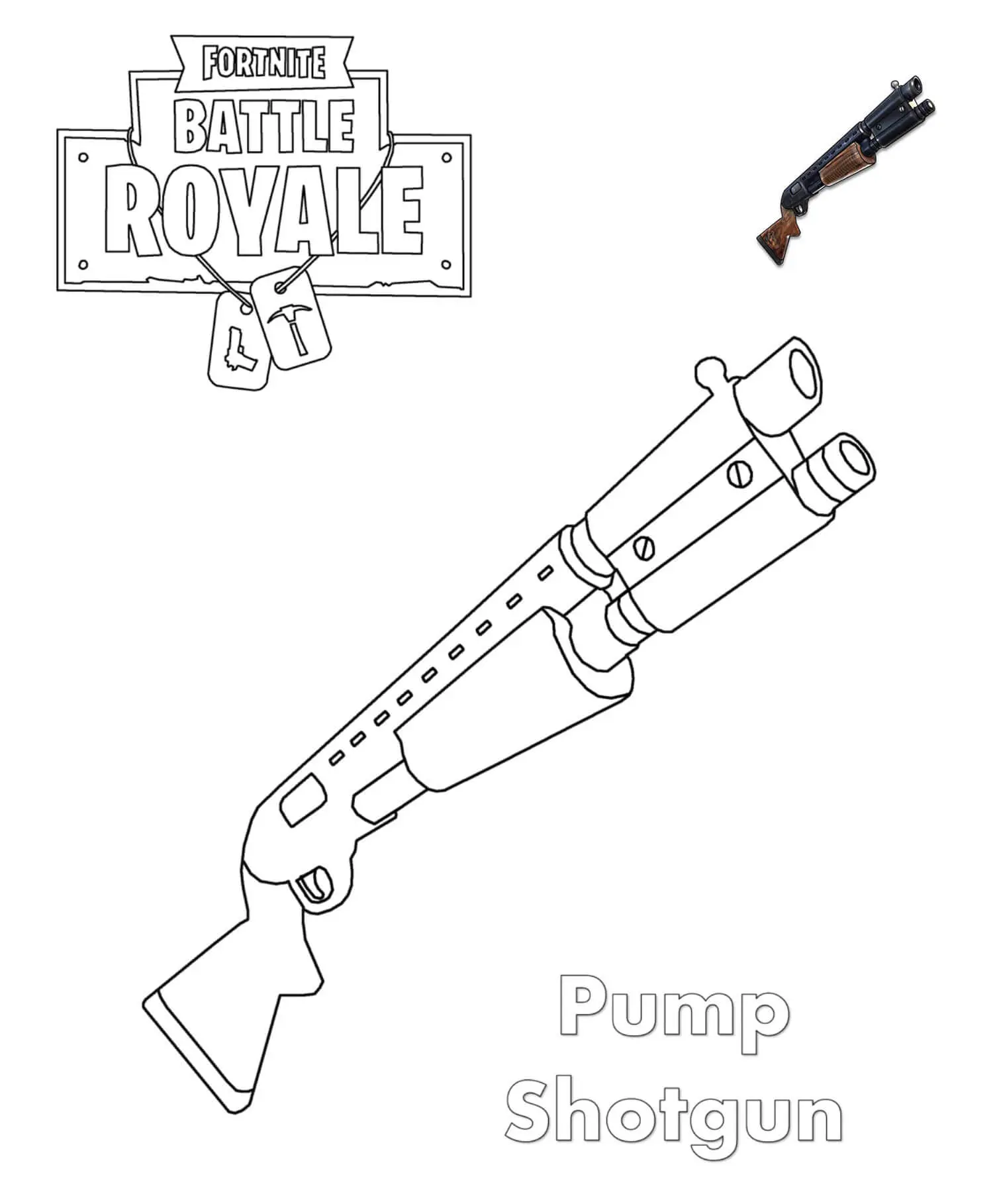 Coloriage Shotgun Fortnite - Fortnite à imprimer