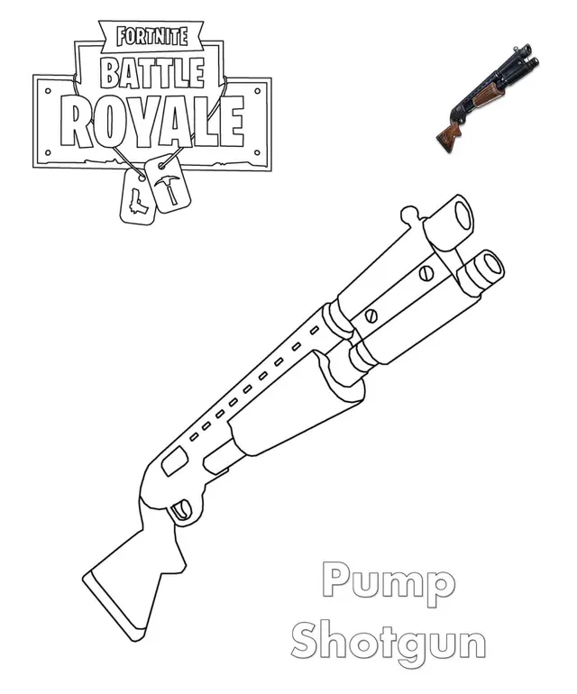 Coloriage Shotgun Fortnite - Fortnite à imprimer