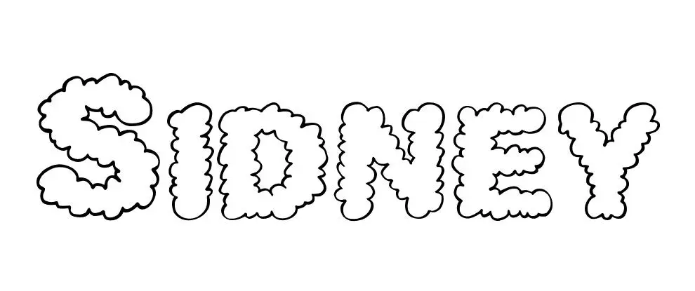 Coloriage Sidney - Prénom à imprimer