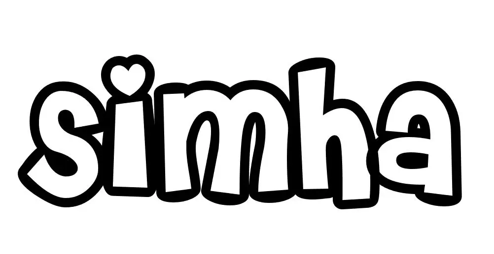 Coloriage Simha - Prénom à imprimer