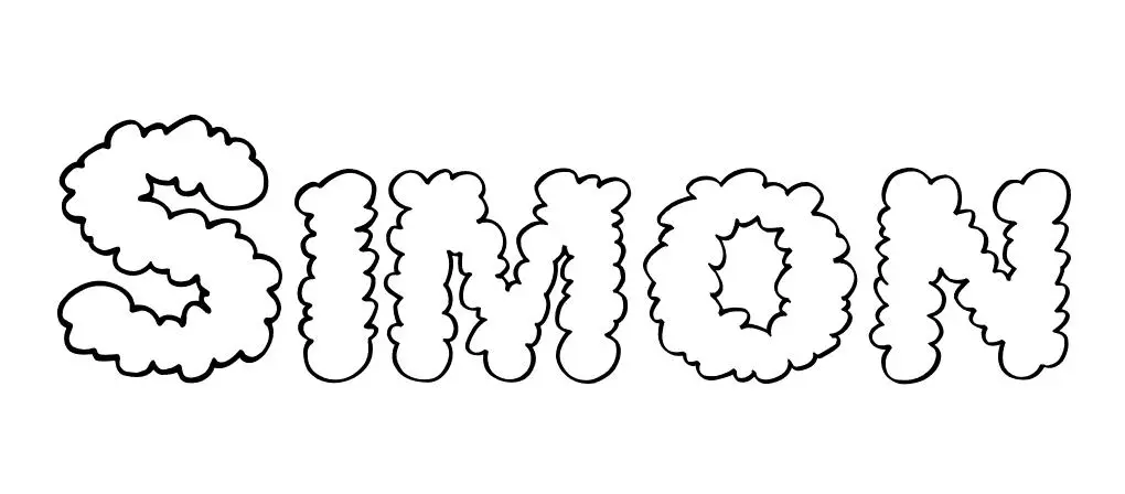 Coloriage Simon - Prénom à imprimer