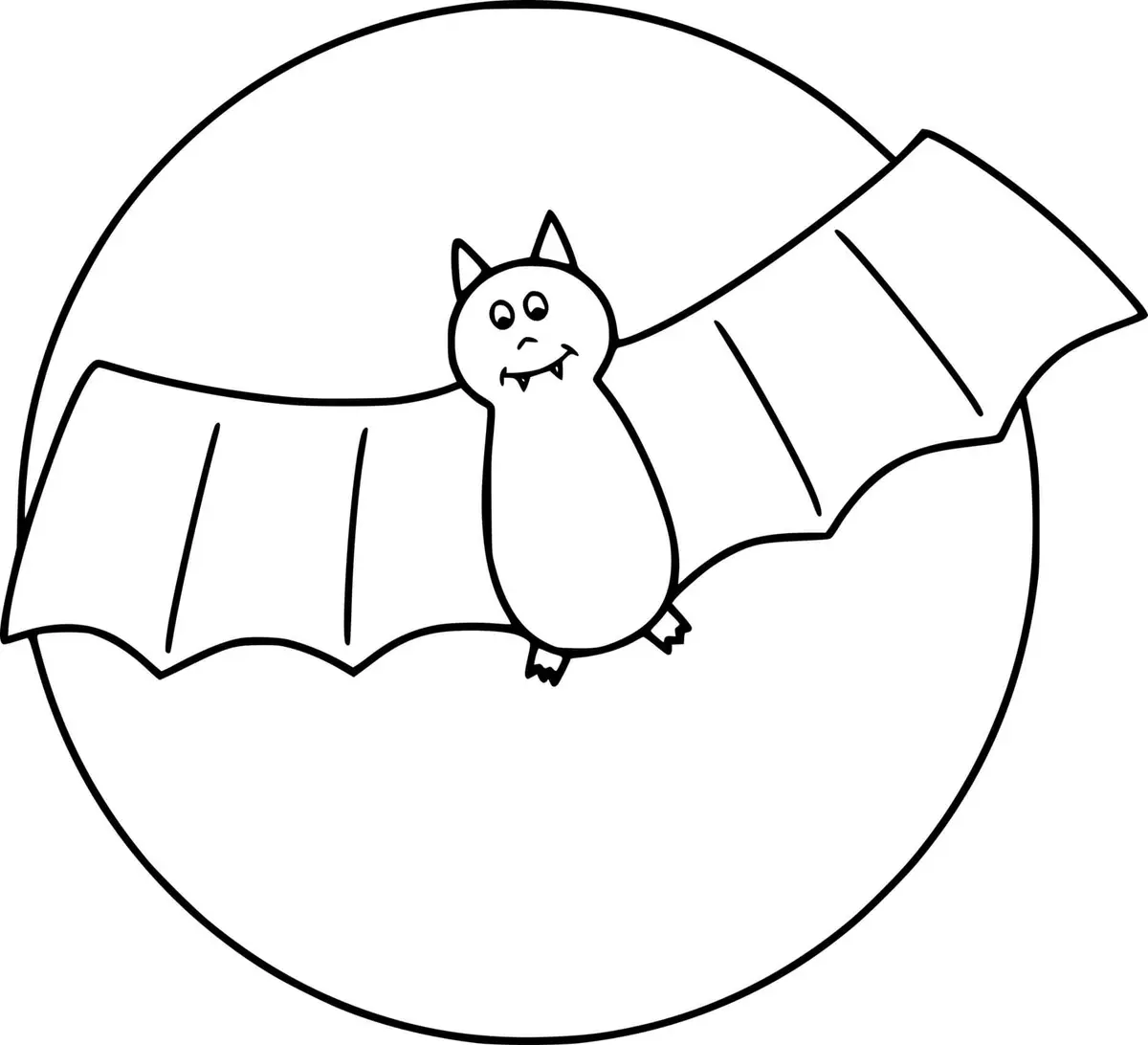 Ausmalbild Fledermaus fliegt unterm Mond – Halloween Ausmalbild zum Ausdrucken