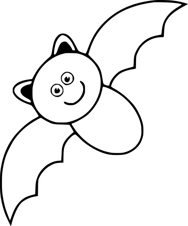 Ausmalbild Süße kleine Halloween Fledermaus zum Ausdrucken