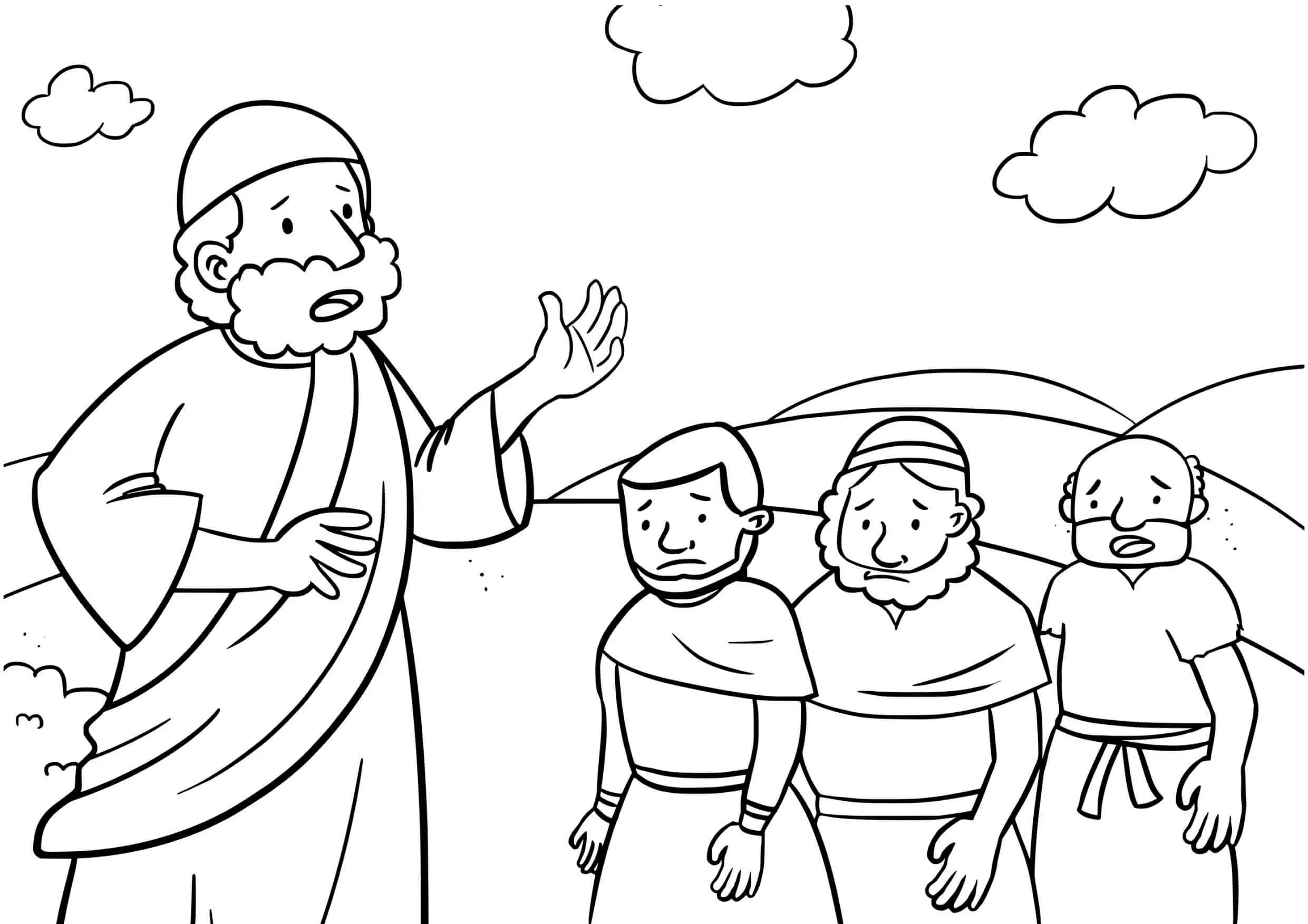 Coloriage Apprentissage divin avec chiffres bibliques - Jésus à imprimer