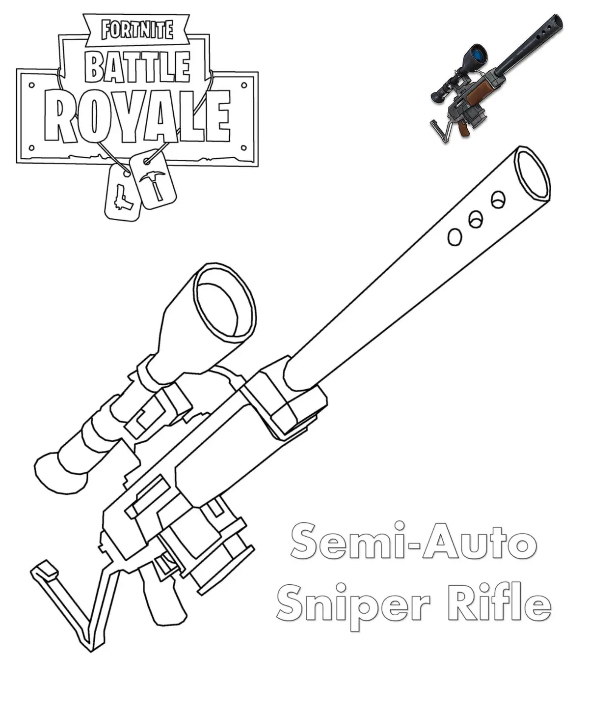 Fortnite Sniper coloring page to print