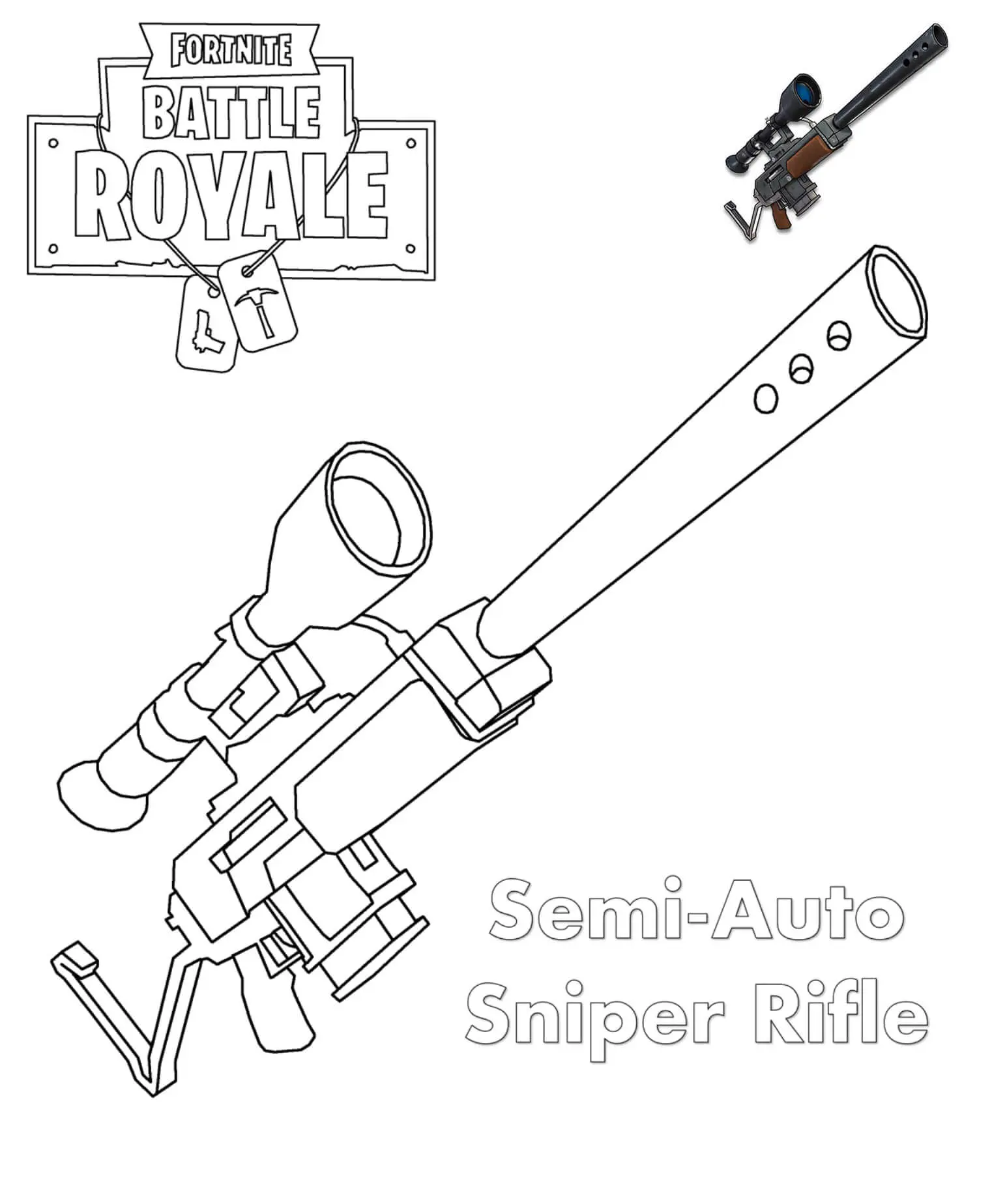Coloriage Sniper Fortnite - Fortnite à imprimer