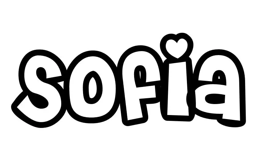 Coloriage Sofia - Prénom à imprimer