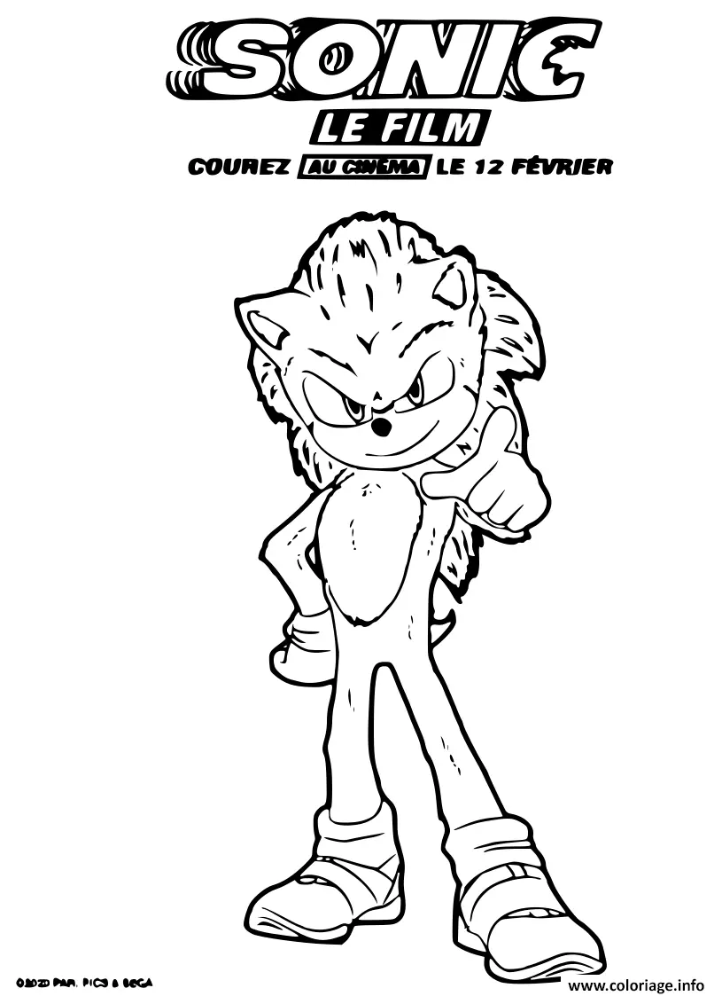 Sonic the Hedgehog Paramount Blockbuster Movie coloring page to print