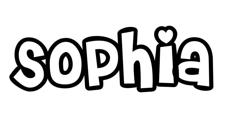 Coloriage Sophia - Prénom à imprimer