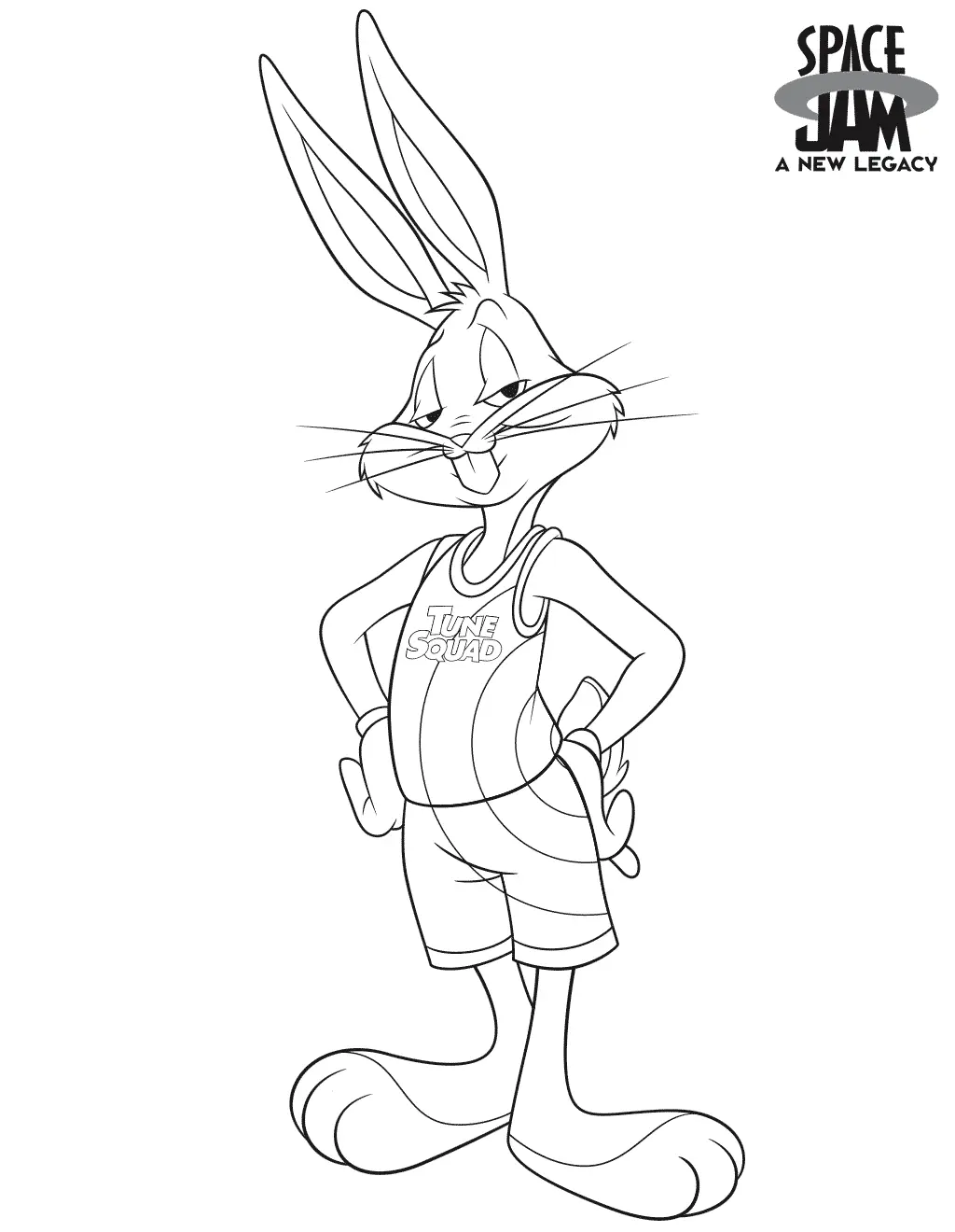 Coloriage Space Jam 2 Bugs Bunny - Space jam à imprimer