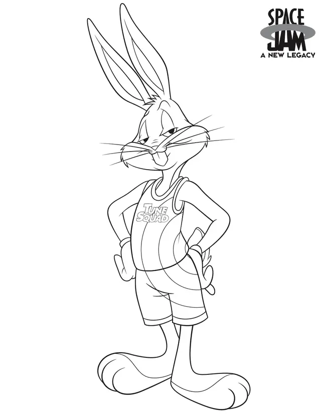 Desenho de Bugs Bunny Space Jam 2 para colorir