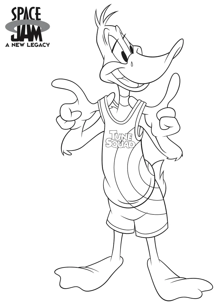 Coloriage Space Jam 2 Daffy Duck - Space jam à imprimer
