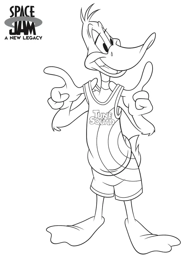 Desenho de Desenho para Colorir Space Jam 2 Pato Lucas para colorir