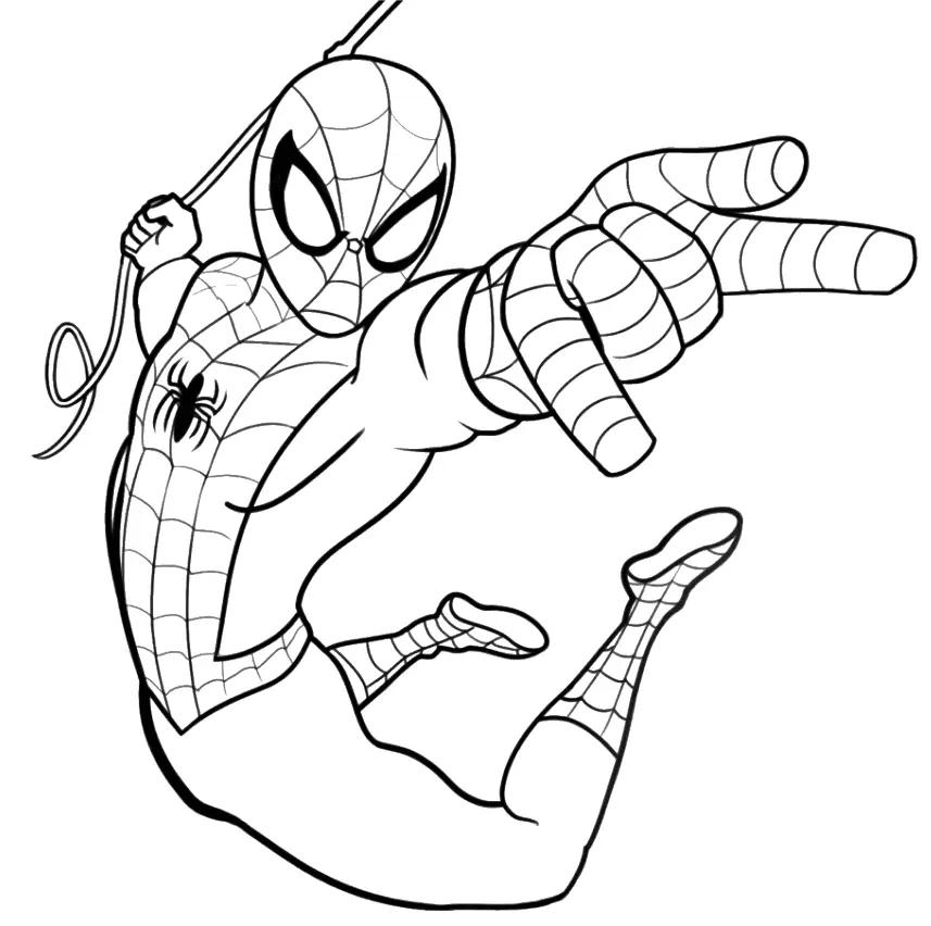 Coloriage Spider-Man Loin de Chez Lui - Spiderman à imprimer
