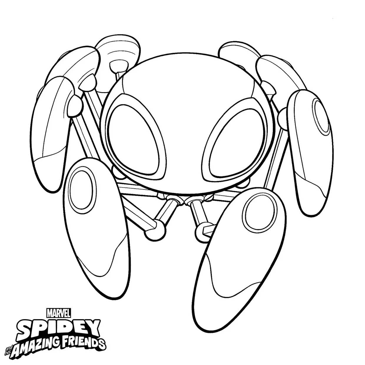 Coloriage Spidey Trace E Spider Bot - Spidey à imprimer