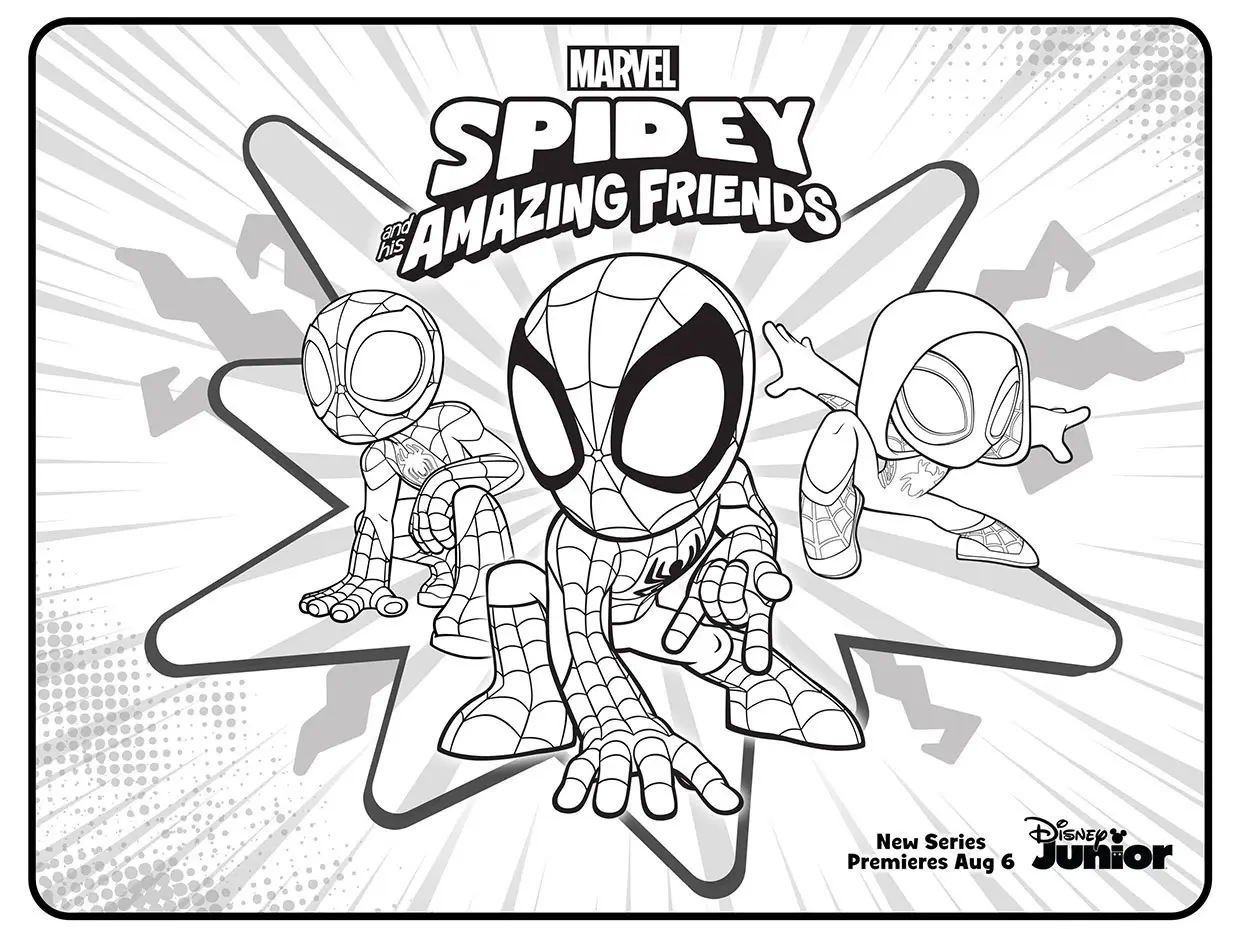Coloriage Spidey et ses compagnons Marvel - Spidey à imprimer
