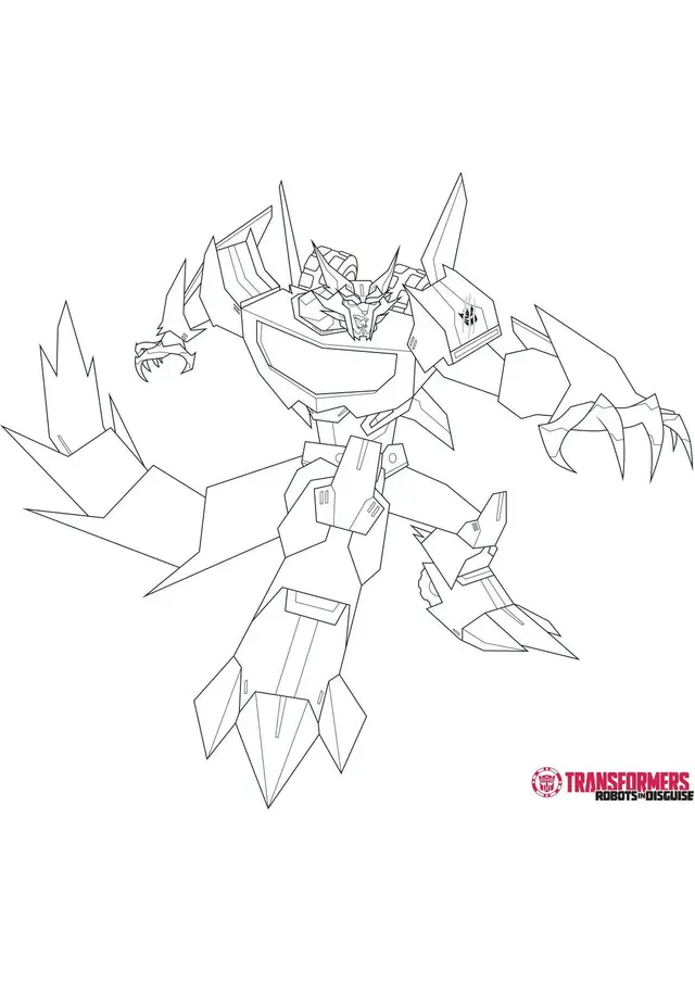 Coloriage Steeljaw guerrier robot Transformers grimaçant - Transformers à imprimer
