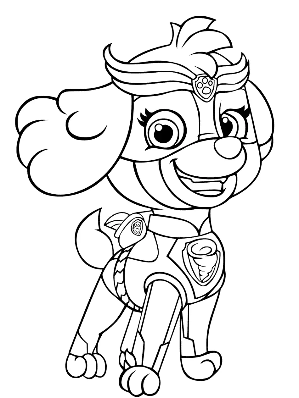 Coloriage Stella Mighty Pups Skye - Stella à imprimer