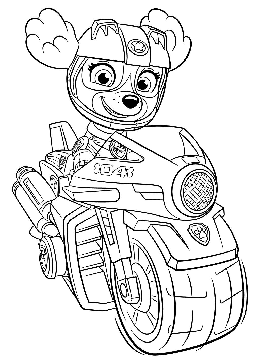 Coloriage Stella Moto Super Patrouille - Pat Patrouille La Super Patrouille à imprimer