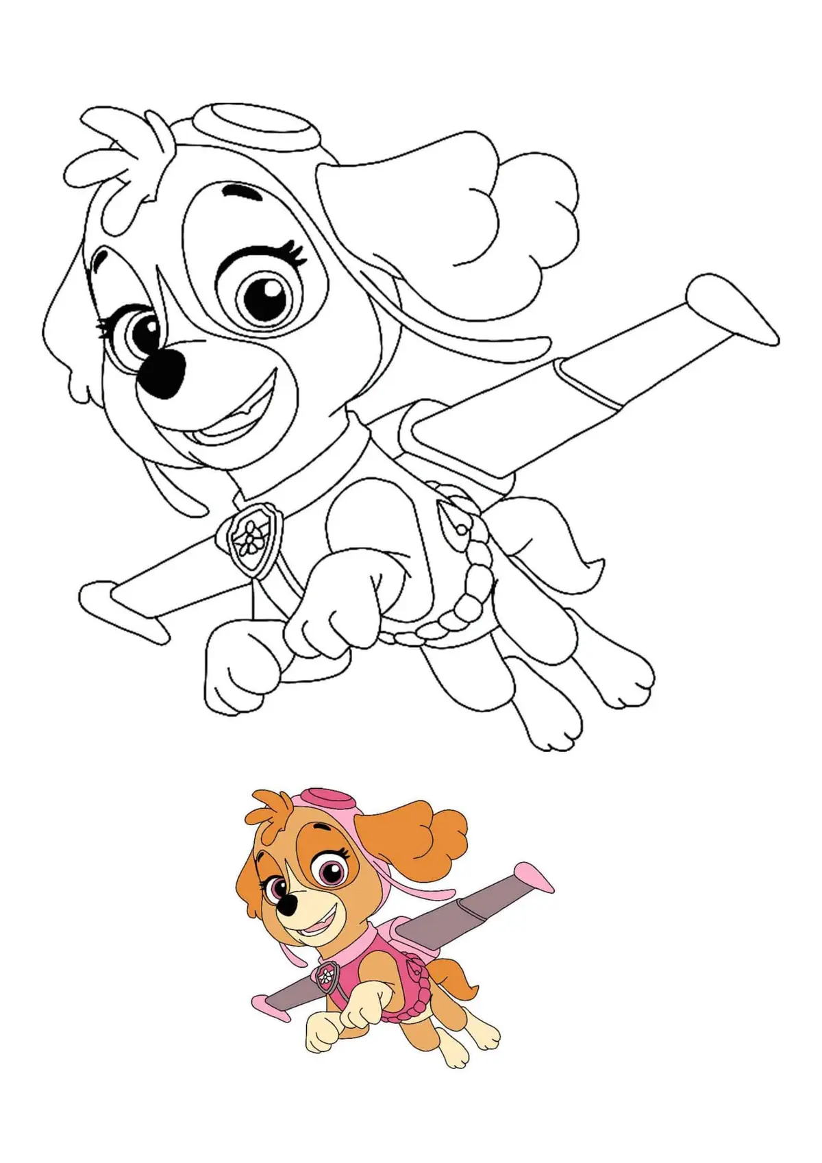 Coloriage Stella pilote aérienne Pat Patrouille - Pat patrouille à imprimer