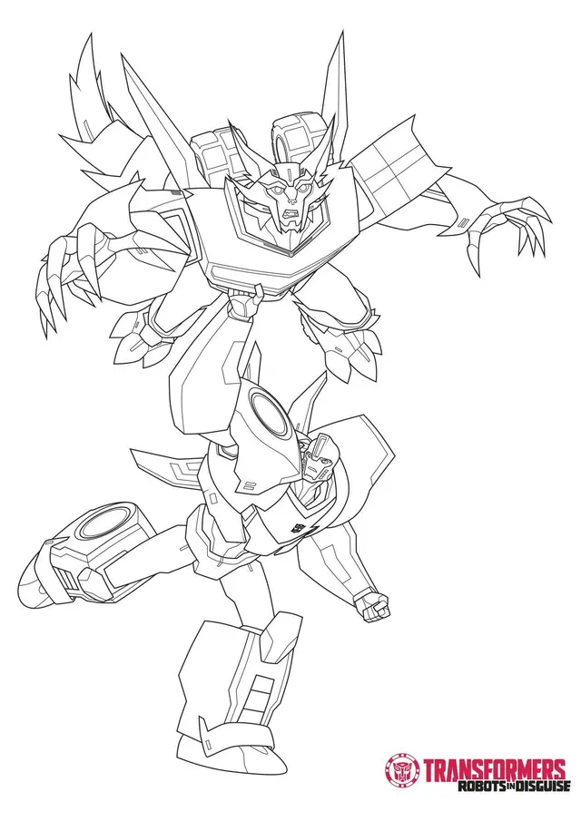 Coloriage Steeljaw et Bumblebee Transformers affrontement - Transformers à imprimer