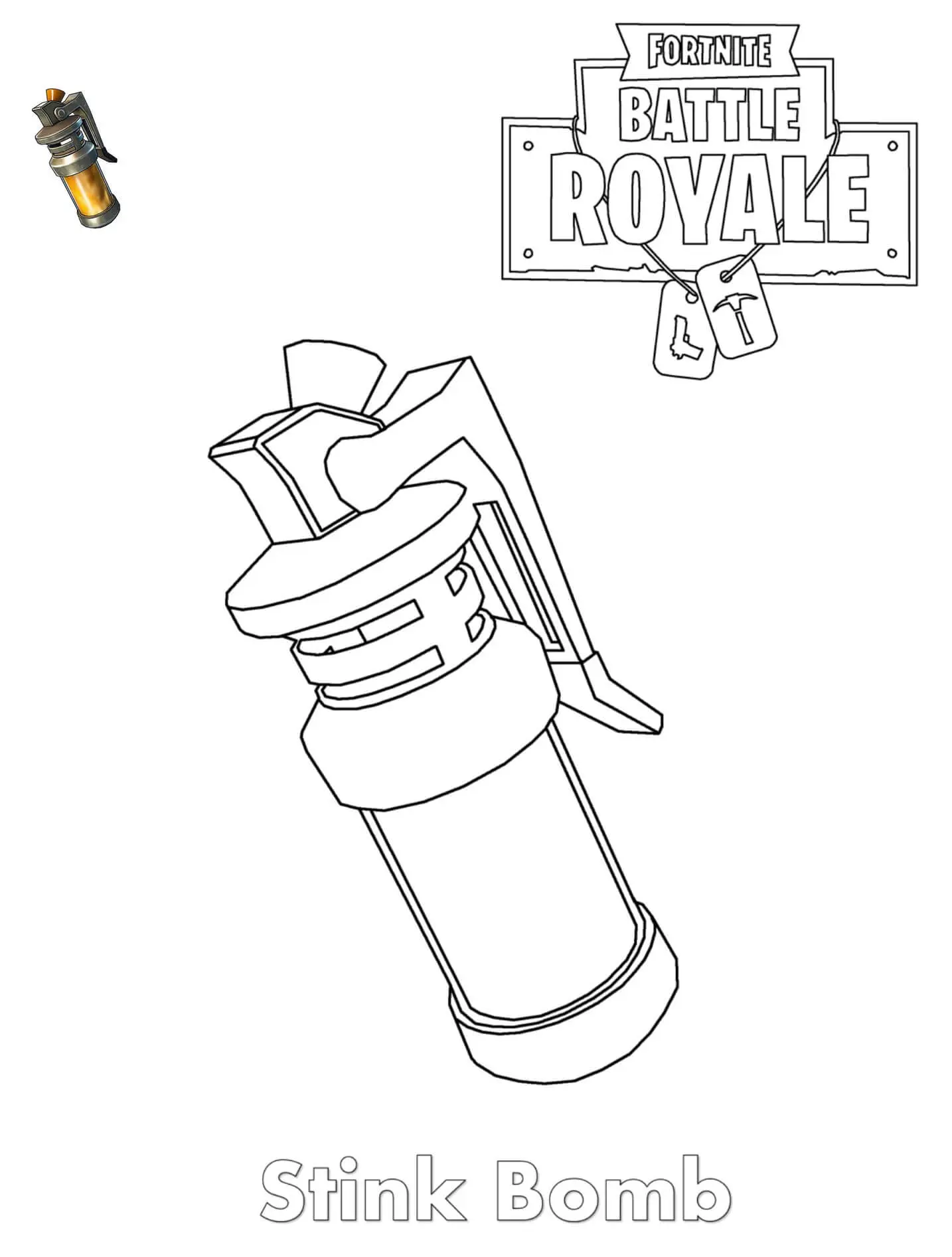 Coloriage Stink Bomb Fortnite Item - Fortnite à imprimer