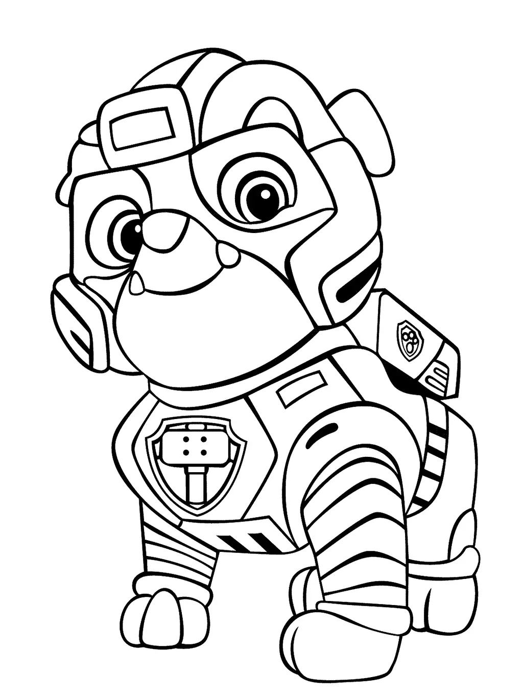 Coloriage Strong Rubble Mighty Pups - Pat patrouille à imprimer