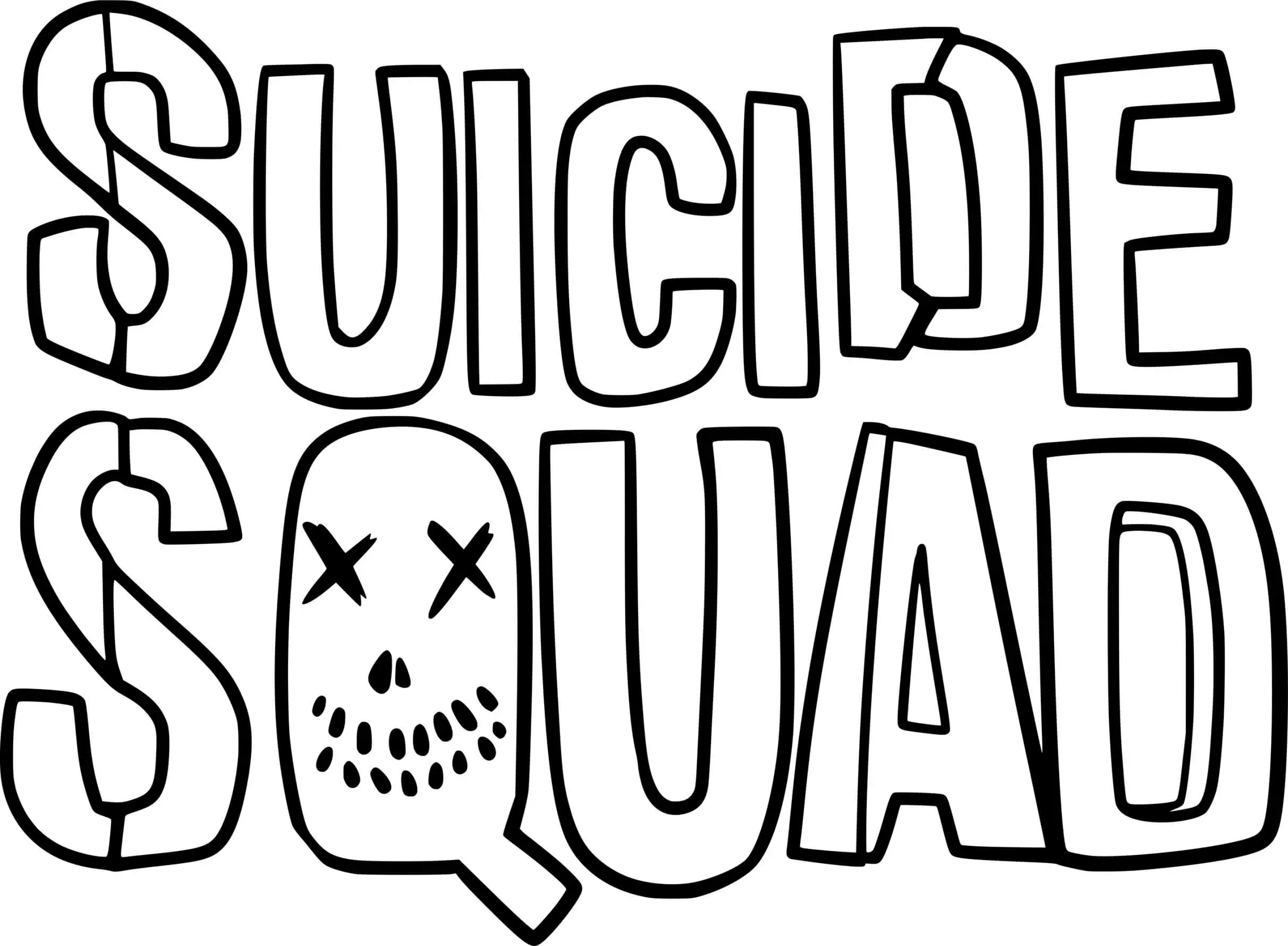 Coloriage Suicide Squad Logo - Harley quinn à imprimer