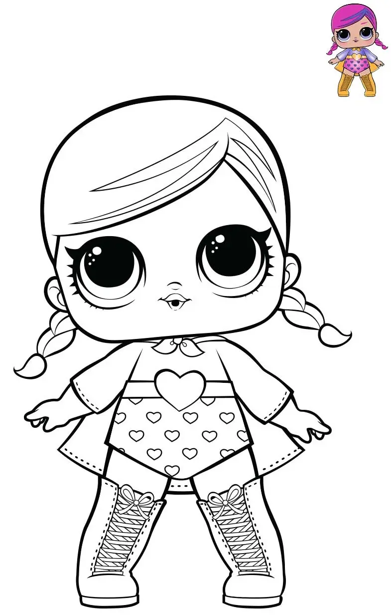Coloriage Super B B Is A Fancy Girl From Series 1 Theater Club - Poupée LOL Surprise Hair Goals à imprimer