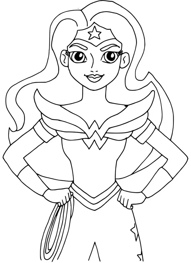Wonder Woman Superheroine coloring page to print