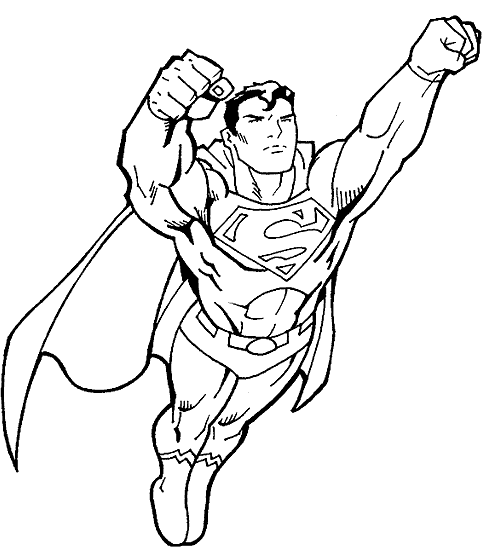 Coloriage Superman Avec Les Deux Poings E Avant - Superman à imprimer