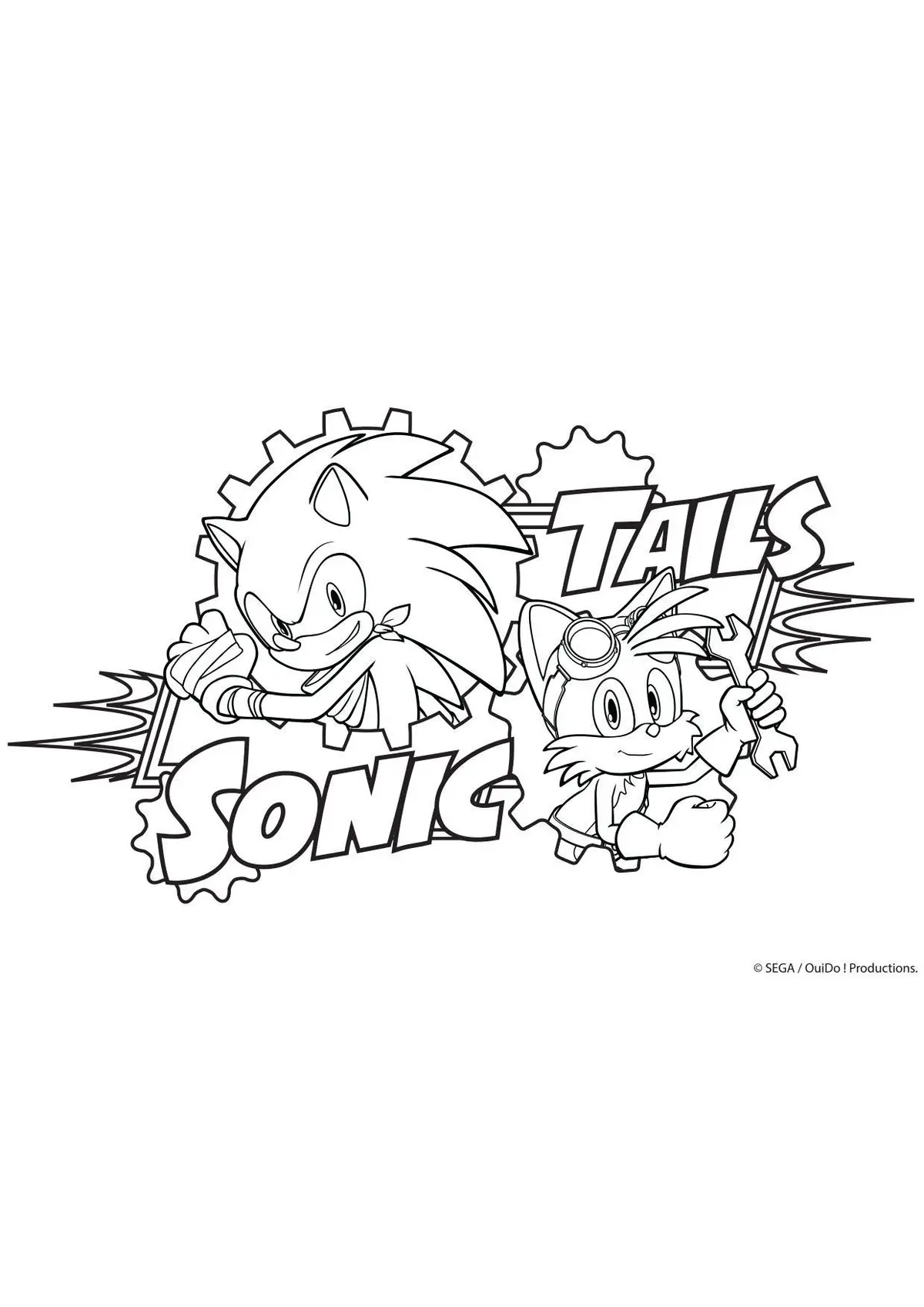 Disegno di Tails e Sonic da stampare