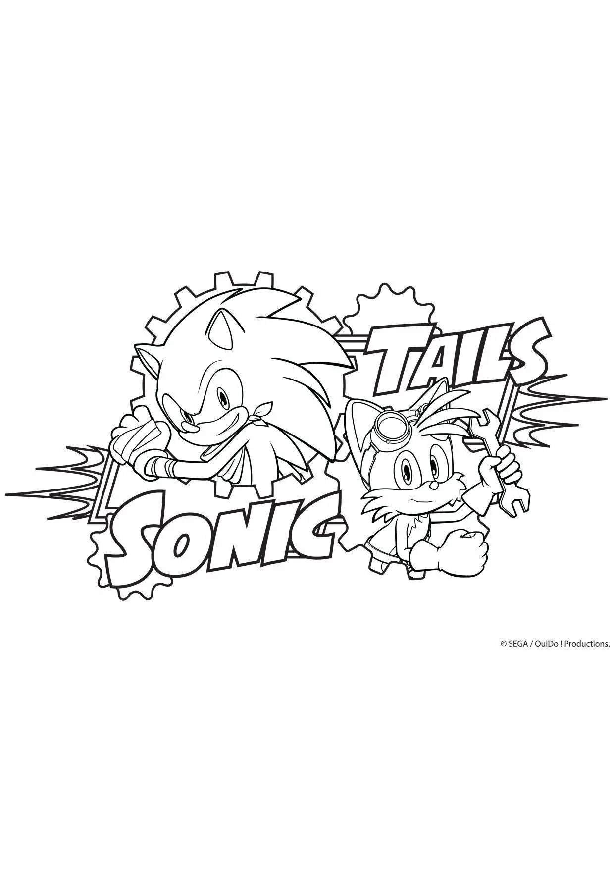 Coloriage Tails Et Sonic - Gulli à imprimer