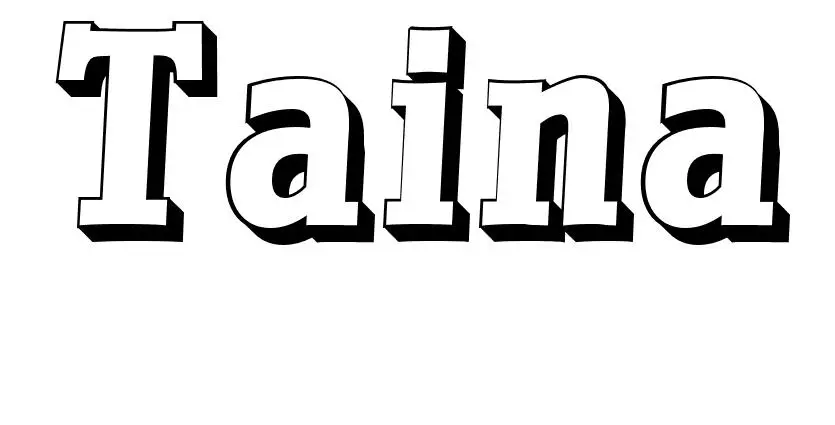 Coloriage Taina - Prénom à imprimer